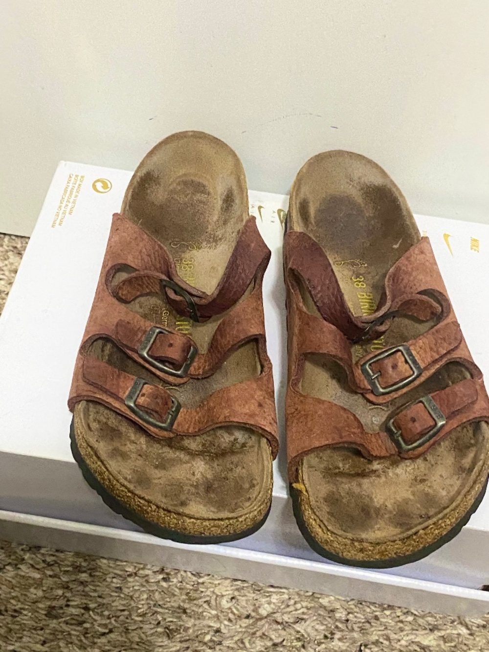 Birkenstock Size 38  Women’s  Brownish and Reddish Florida Sandals.